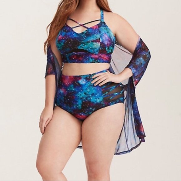 torrid Other - Torrid Women's Bikini Galaxy Mesh Plus Size 2X Top Size 3X Bottom